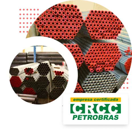 Tubos galvanizados da Montana Tubos e selo de empresa certificada CRCC Petrobras
